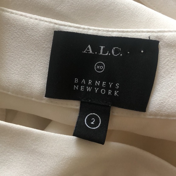 New ALC for Barneys New York Miro ruffle tiered layered cross halter silk blouse - Picture 4 of 5